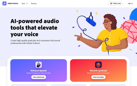 Adobe Podcast Enhance Speech tool for improving audio clarity in educational recordings