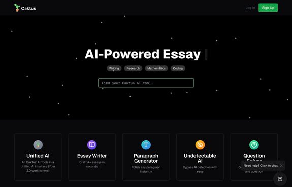 Caktus AI academic assistant for writing, coding, and solving math problems