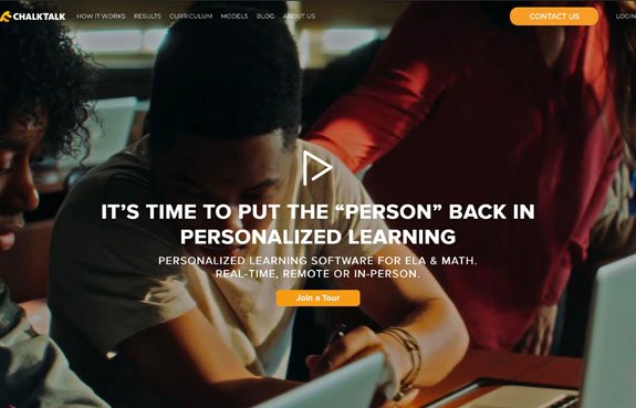 ChalkTalk adaptive learning platform that auto-generates lessons from curriculum standards