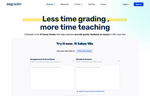 CoGrader AI grading assistant for assessing student work with rubric-based feedback