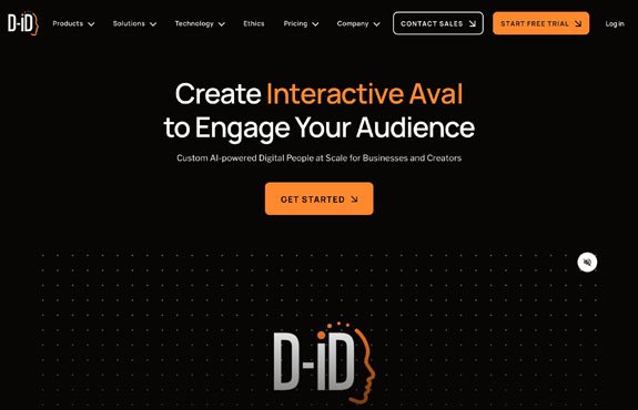 D-ID AI video presenter tool creating talking avatars from images and scripts