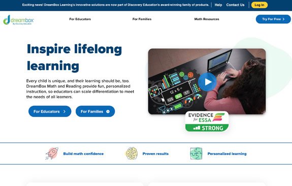 DreamBox Learning adaptive math program that personalizes instruction for K–8 students