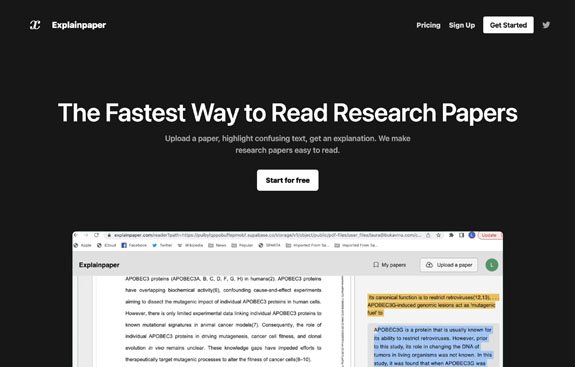 Explainpaper AI tool for simplifying and explaining complex academic research papers