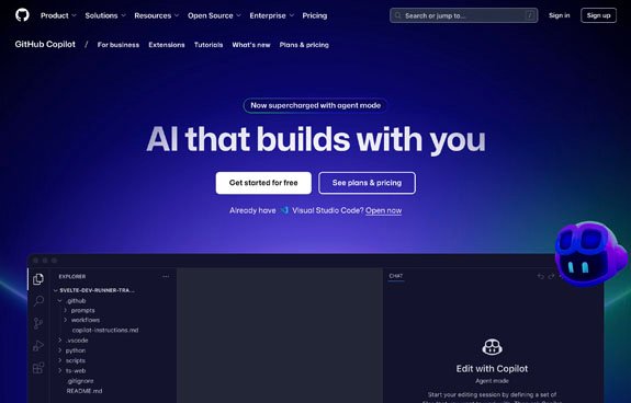 GitHub Copilot AI code assistant for writing and suggesting code in real time