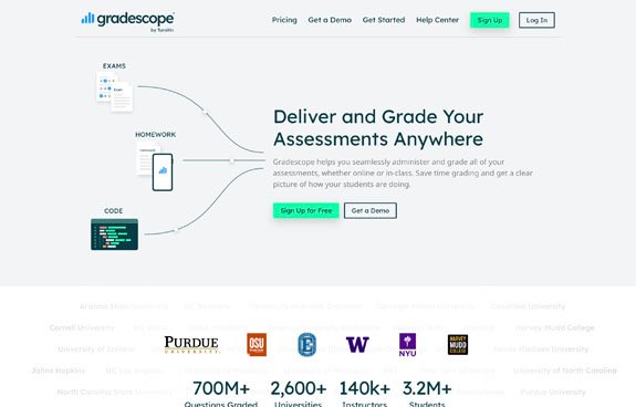Gradescope assessment tool for grading and analyzing student work with AI-assisted features