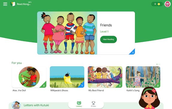 Google Read Along app for helping children build reading fluency with real-time feedback